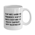 thumbnail image 2 of New Wife, To my wife: Having you permanently in my life makes everything else seem so temporary. !, Wife 11oz Mug From Husband, 2 of 2