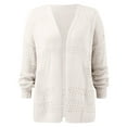 thumbnail image 2 of Siilsaa Womens Crochet Cardigan Sweater Kimonos Boho Solid Color Oversized Summer Open Front Outwear White,2XL, 2 of 5