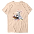 thumbnail image 1 of Mujeres Manga Corta Tops Impreso Cuello Redondo Camiseta Superior, Poliéster Spandex Vintage Humor, 1 of 3