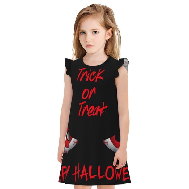 Balery Happy Halloween2 Camisón de princesa para niñas, pijama de algodón con mangas abullonadas, suave y bonito.-XX-Large