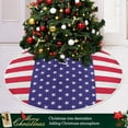 thumbnail image 6 of FMSHPON 4th of July Patriotic Usa Flag 4th July American Red White Blue Star Stripes 1 Xmas Christmas Tree Skirt Stand Mat for Holiday Party Decoration Indoor Outdoor 48 inches, 6 of 6