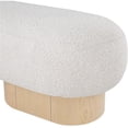 thumbnail image 4 of Pemberly Row Contemporary Cream Boucle Fabric Bench in Rich Natural Oak Finish, 4 of 9