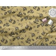 thumbnail image 2 of Soimoi Brown Polyester Crepe Fabric Leaves & Floral Decor Fabric Printed BTY 42 Inch Wide, 2 of 3