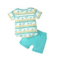 thumbnail image 5 of YWDJ Girls Boys Vacation Summer Outfits Newborns 0-3 T Hawaiian Short Sleeve T Shirts Shorts Fashion Clothes Sky Blue 0-6 Months, 5 of 8