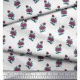 thumbnail image 2 of Soimoi Modal Satin Fabric Leaves & Floral Block Print Fabric by The Yard 42 Inch Wide, 2 of 3