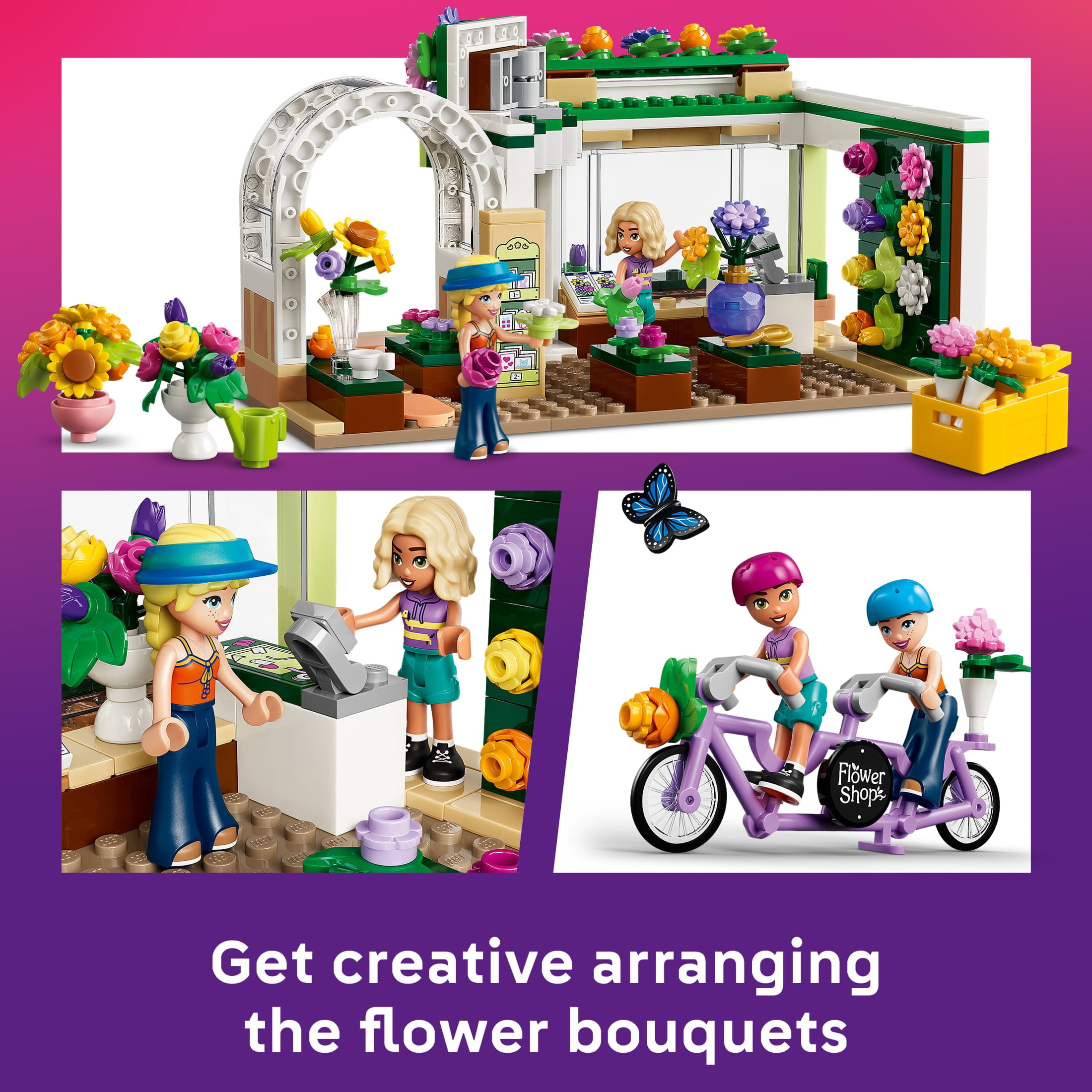 LEGO Friends Creative Flower Shop - Building Toy for Girls & Boys, Ages 7+ - Toy Figures & Playset for Kids - Includes 2 Minidolls - Gift for Birthdays - 42693