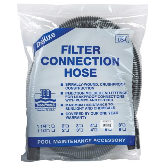 Manguera de conexión de filtro JED Pool Tools, 3,2 cm de diámetro y 1,8 m