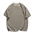 thumbnail image 2 of Blusa de Manga Corta, Hombres Versatile Moda Motion Stripe Insert Cuello Redondo para Uso Casual Y Diario, 2 of 4