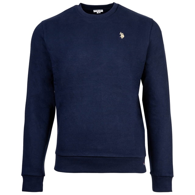 U.S. POLO ASSN. Sudadera para hombre - Felpa cepillada, cuello redondo, logotipo, mezcla de algodón Azul marino 2XL (XX-Large)
