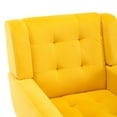 thumbnail image 4 of Modern Velvet Single Sofa Chair, Upholstered Accent Chair Armchair with Black Legs, Comfy Reading Chair Lounging Chair for Bedroom, Living Room and Office, Easy Assemble, Yellow, 4 of 7