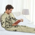 thumbnail image 5 of Bingfone Men's Pajama Set 2 Piece Loungewear PJs, Long Sleeve with Pajama Pants-Vintage Floral, 5 of 7