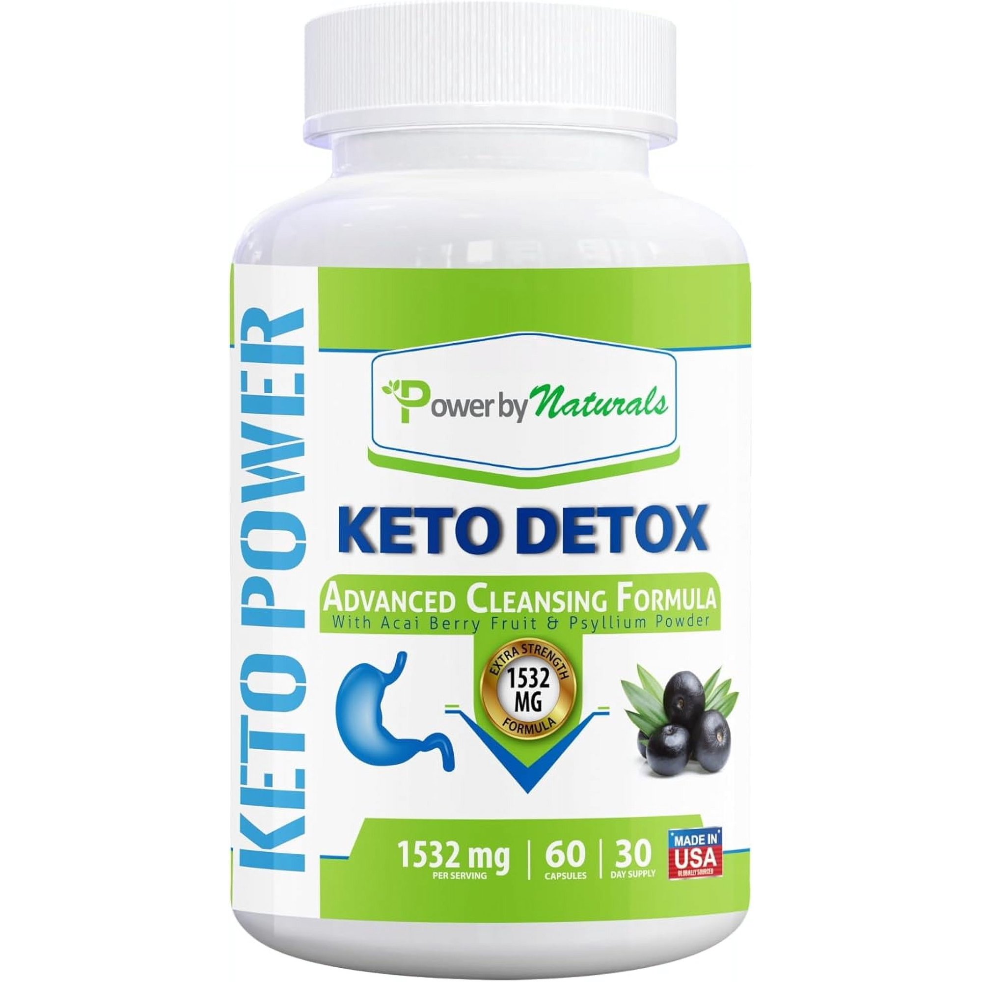 Power By Naturals Keto Friendly Colon Cleanser & Detox - Gut Health, Metabolic Balance, 60 Diet Pills