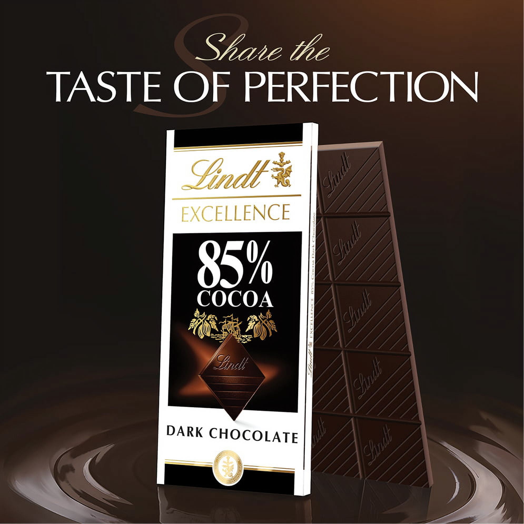 Pack of 12, Lindt 85% Cocoa Dark Chocolate Excellence Bar, 3.5 oz