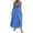 Blue summer dresses, variant on Wycnly Summer Dresses for Women Cocktail Dresses for Women Bohemian Beach Elastic Waist Slit Swing Strap Halter Long Dress Women Fashion Floral Print V-Neck Sleeveless Maxi Sundresses