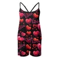 thumbnail image 4 of Women's Heart Print Camisole Pajama Set Shorts Sleeveless Top Sleepwear Summer Hot Pink XXL, 4 of 4