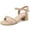 Nude, variant on DADAWEN Women Chunky Sandals Open Toe Heels Hot Pink Sandals Ankle Strap 6 US