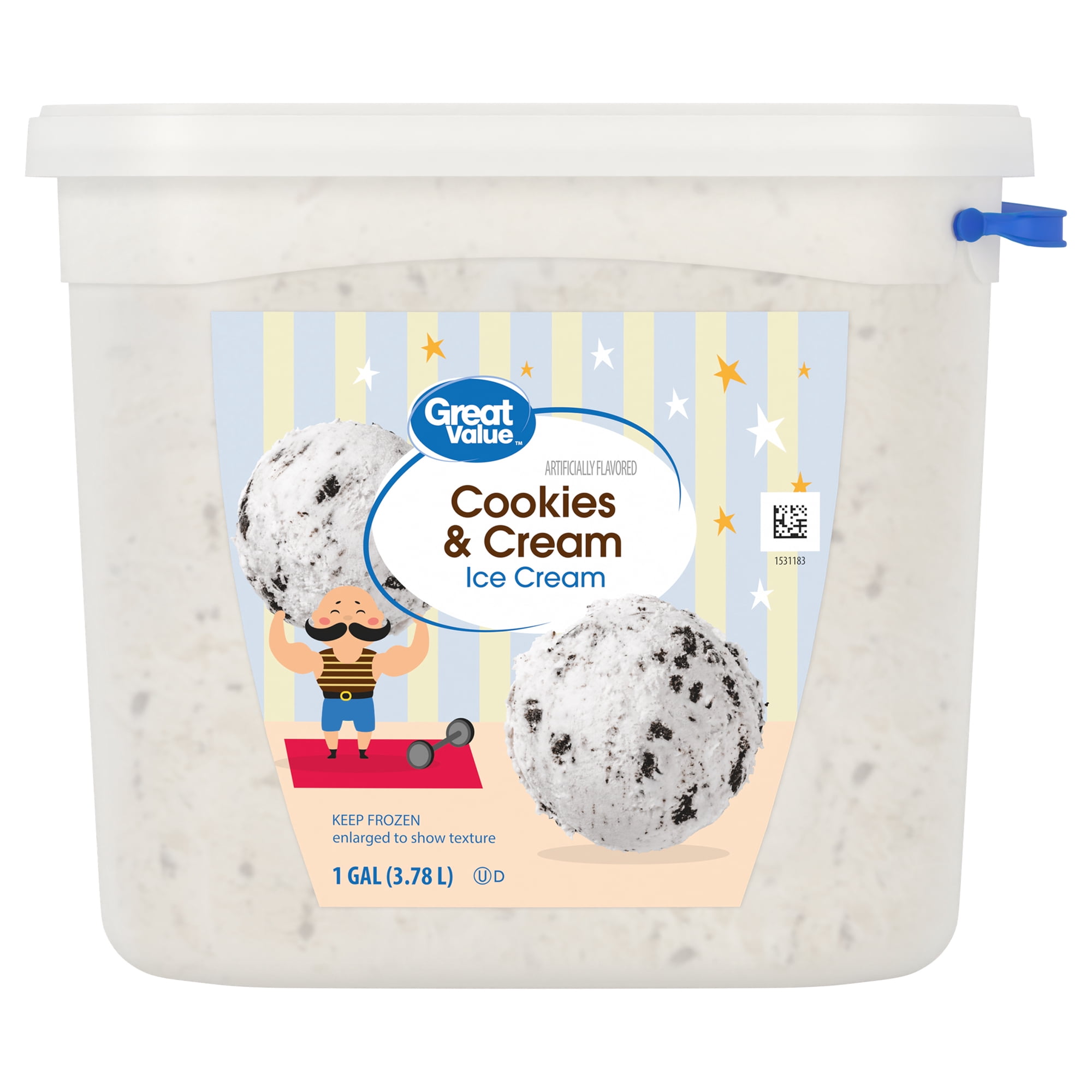 Great Value Cookies & Cream Ice Cream, 128 fl oz