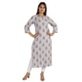 thumbnail image 1 of Moomaya Kurti Longue Imprimée pour Femmes Manches 3/4 Coton Été Tunique Ethnique Kurta, 1 of 8