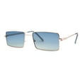 thumbnail image 2 of Mens Simple Classy Slim Rectangle Metal Rim Sunglasses Gold Blue, 2 of 4