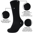 thumbnail image 4 of Lanola Mens Cotton Cushioned Crew Socks, Athletic Performance Moisture Wicking Work socks，5-Pack（Black）, 4 of 6