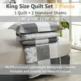 thumbnail image 2 of Beartech Quilt Set King Size Floral Plaid Patchwork Microfiber Lightweight Reversible Bedspread Coverlet Bedding Set, 2 of 7
