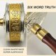 thumbnail image 4 of Copper Hand Held Prayer Wheel With Tibetan Buddhist Truth Buddha Scriptures, Wooden Handle For Blessing, Meditation, Relaxing, Yoga, 4 of 5