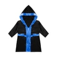 thumbnail image 3 of Linjinx Robe de Boxe pour Garçons Robe Longue en Satin avec Capuche et Ceinture Tenue de Boxe Halloween Noir&Bleu 14, 3 of 5