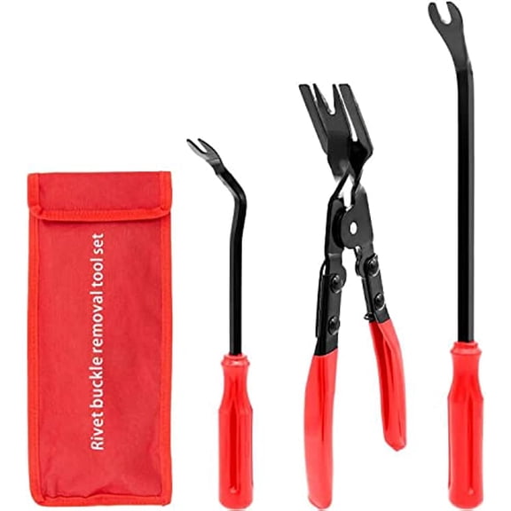 3 Pcs Clip Remover Tool, Clip Pliers Set Fastener Removal Tool, Auto Trim Removal Tool Kit Pry Tool Set Car Door Panel Dashboard Repair Kit