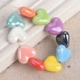 thumbnail image 4 of U8MO 10pcs 15mm Heart Handmade Glazed Ceramic Porcelain Loose Beads for DIY Jewelry-Purple, 4 of 5