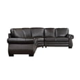 thumbnail image 3 of Lexicon Wareham 3-Piece Traditional Plywood and Leather Sectional in Brown, 3 of 6