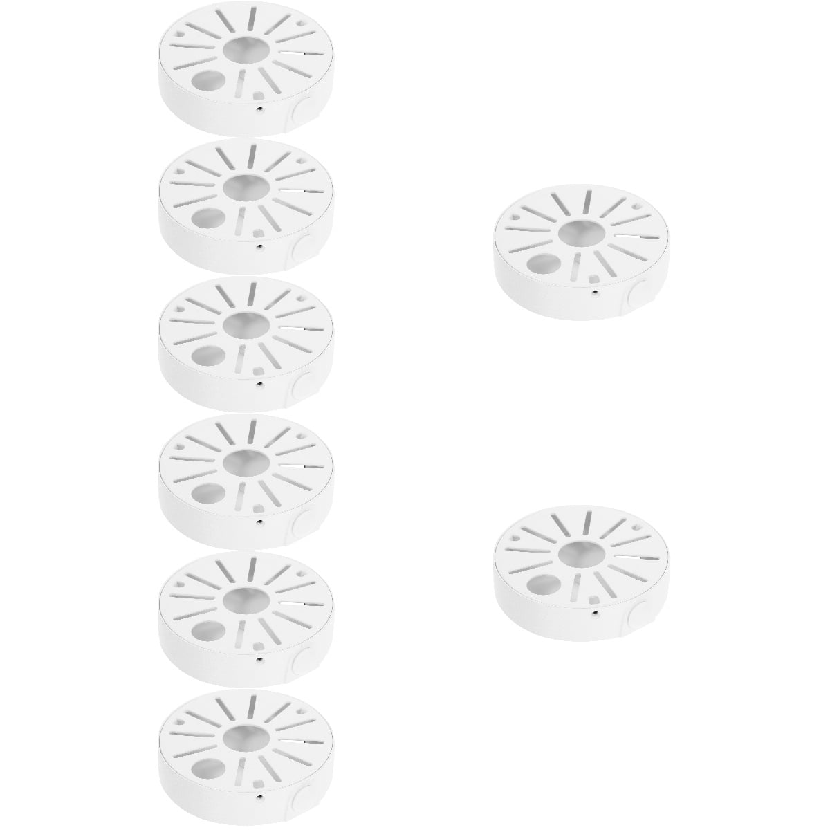 KALLORY 8Pcs White Aluminum Alloy CCTV Junction Box for Outdoor Cable Management and Dome Camera Mount