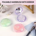 thumbnail image 7 of OPALESQUE Foldable Travel Hair Brushes with Mirror Shell Shape,Metallic Shinning, Portable Pocket Hair Brush, Mini Hair Comb Compact Size, 7.5x8cm,Gifts for Girls women, 7 of 7
