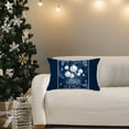 Blue Christmas Velvet Printed Lumbar Pillow Covers And Sofa Cushion