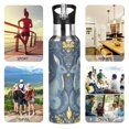 thumbnail image 7 of Yayeee 33oz Insulated Water Bottle Double Wall Stainless Steel with Flip Straw Lid, Yellow Forest Pattern, 7 of 7