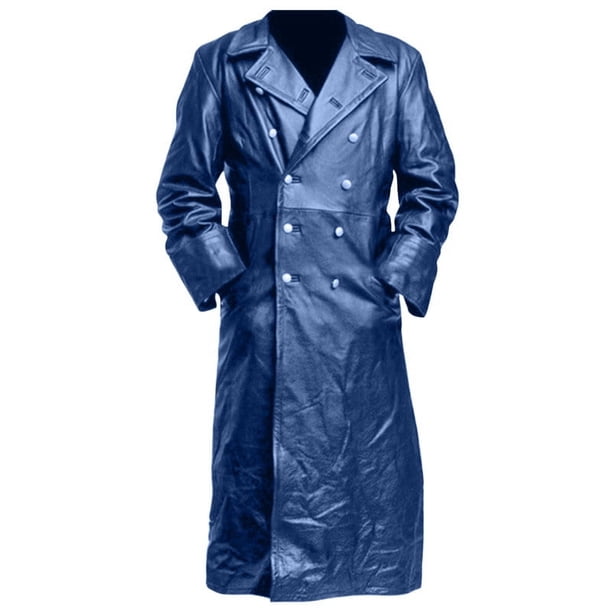 Chaqueta de cuero de abrigo medieval para hombre de cuero vintage de otoño e invierno