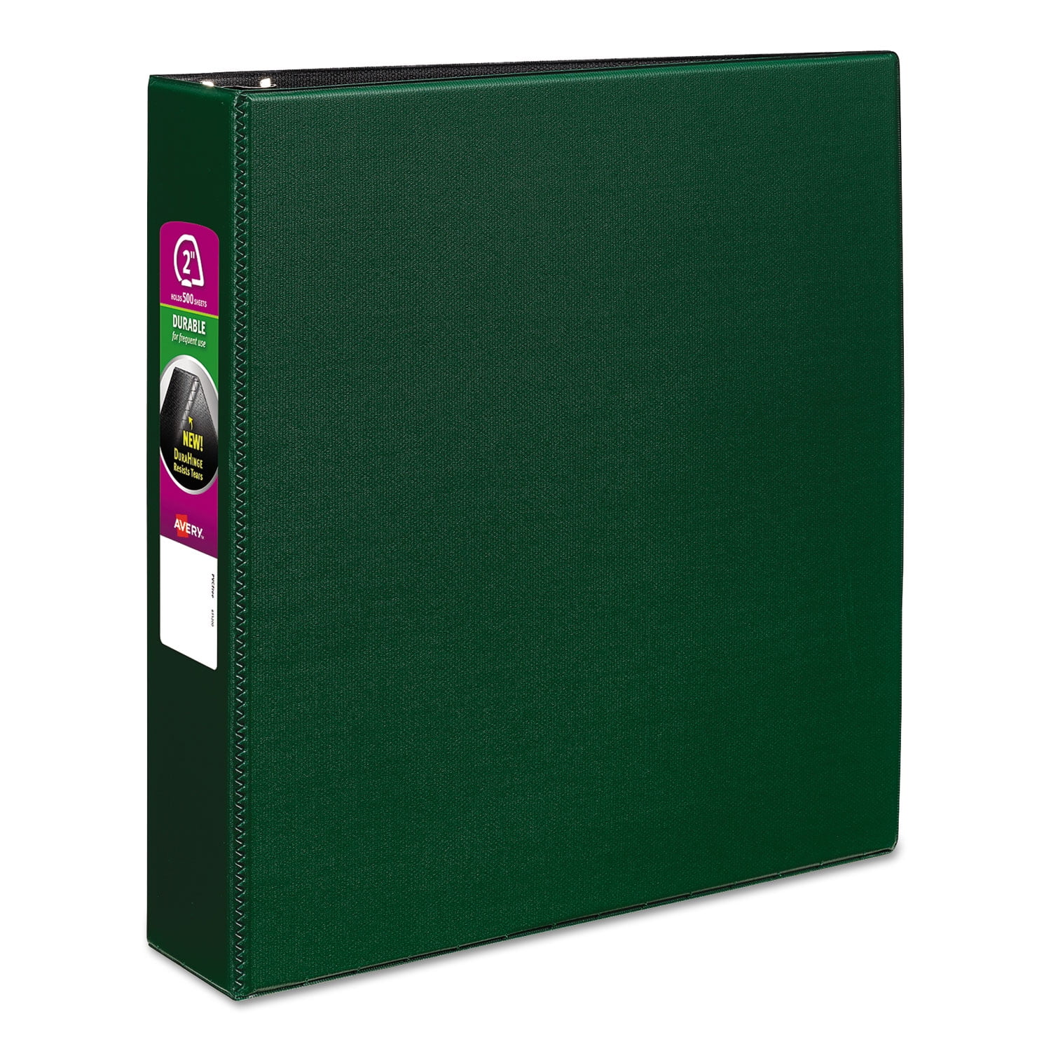 Avery Durable Non-View Binder with Durahinge and Slant Rings, 3 Rings, 2' Capacity, 11' x 8.5', Green