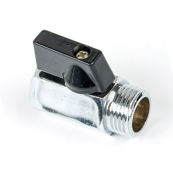 WHAMVOX Mini Shut-Off Brass Ball 1/2" Male To Female Air Compressor Valves Internal and External Thread Polished Finish (Silver)