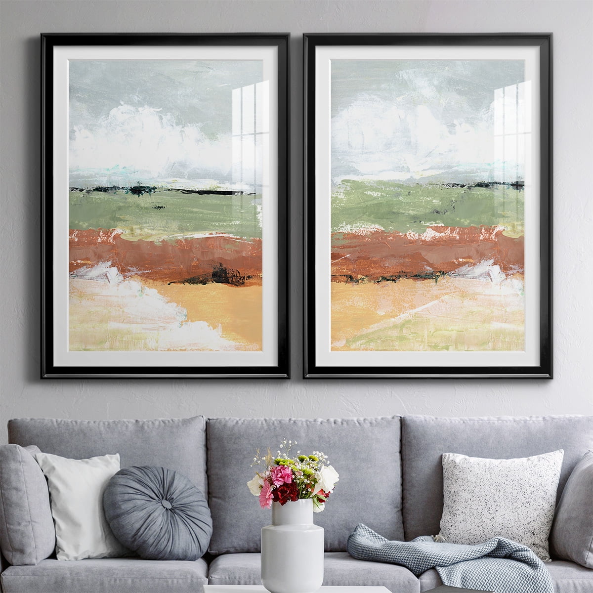 Wexford Home Quiet Prarie Grove I Premium Framed Print, 30.5" x 42.5" - Ready to Hang, Black (Set of 2)