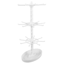 LOLIPPYY Rotating Jewelry Display Rack White Tabletop Jewelry Stand Organizer Holder for Necklaces