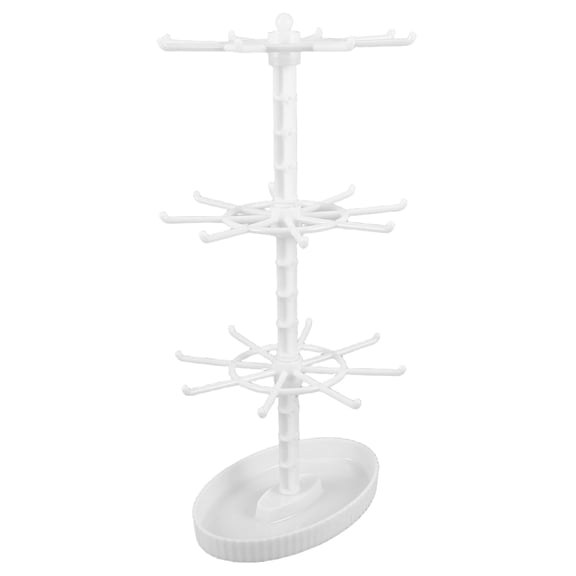 LOLIPPYY Rotating Jewelry Display Rack White Tabletop Jewelry Stand Organizer Holder for Necklaces