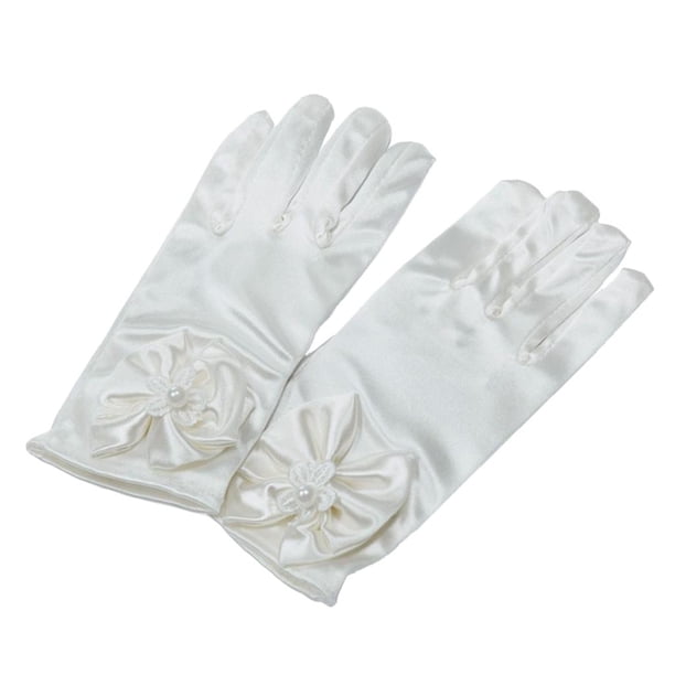 Guantes de Niña de Flores Sunnimix Guantes de Fiesta de Noche de Boda marfil
