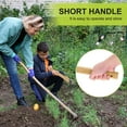 thumbnail image 4 of Japanese Hand Tiller/Rake for Garden, 15.4 Inches Stainless Steel Cultivator with Garden Hoe for Digging, Weeding, and Planting, Gardening Tool with Wooden Handle, 4 of 6