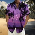 thumbnail image 2 of GHSOHS Mens Dress Shirts Purple Shirts for Men Leaf Tropical 3D Print Vacation Beach Shirts Casual Loose Short Sleeve Hawaiian Shirt Button Down Lapel Holiday Shirts Business Men's Hawaiian Shir,XL, 2 of 4