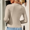 thumbnail image 2 of Duoif Cardigan Sweaters for Women, Women's Cardigans Knit Long Sleeve V Neck Button down Lightweight Ladies Fashion 2025 Summer Casual Open Front Cardigan Womens Sweaters Beige, 2 of 6