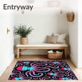 thumbnail image 3 of ODIKA 6'x9' Machine Washable Non-Slip Area Rug, Colorful Nautical Sea Creature Hook Kit Featuring Decorative Octopus High Traffic Rug with Pad, Pink, 745480, 3 of 8