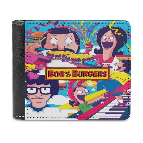 Bob's Burgers Wallet, Anime Leather Wallet Mens Wallets Manga Slim Durable Bifold Wallets