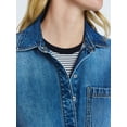 thumbnail image 5 of Free Assembly Women's Button Up Denim Shirt with Long Sleeves, Sizes XS-XXL, 5 of 6