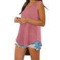 thumbnail image 4 of Weiqiqre Tops for Women Trendy 2025 Casual Soft Loose Spring Summer V Neck Sleeveless Tee Shirts Basic Trendy Outfits Clothes, 4 of 8