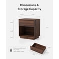 thumbnail image 4 of EYYTHUNG Modern End Side Table Set of 2, Farmhouse 18" Wood Nightstand Boho Bedside Table Accent Night Stand, Brown, 4 of 6