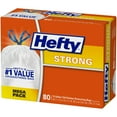 thumbnail image 4 of Hefty Strong Tall Kitchen Trash Bags, White, Unscented, 13 Gallon, 80 Count, 4 of 11